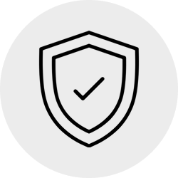 Protection emblem with checkmark