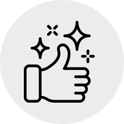 Positive approval symbol with stars